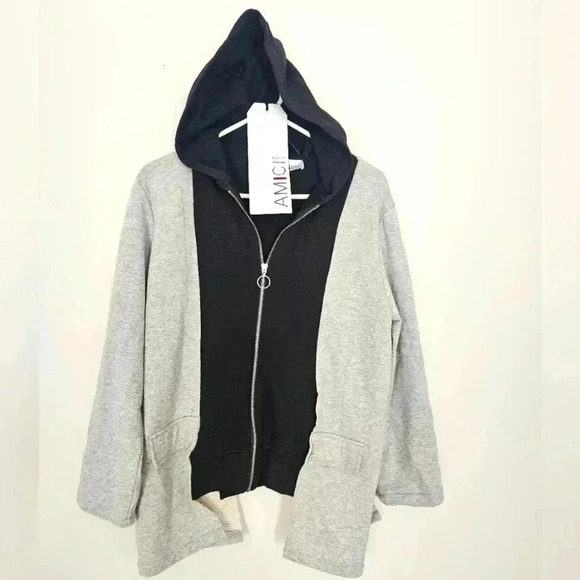 AMICI Two Tone Zip Sweatshirt NWT Made in Italy - Picture 1 of 13